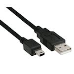 mini USB kabel A male > USB B mini 5 polig 1.0 meter