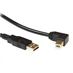 Kabel USB A male > USB B male haaks 1.8 meter - Zwart