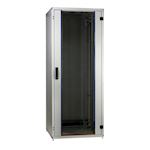 Patchkast  19'' 47U 800x800x2200mm (bxdxh) Glazen voordeur en stalen deur achterzijde - E-line Pro - Grijs