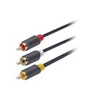 Composiet AV kabel 3x RCA male - 3x RCA male 2,00 m grijs