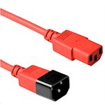 Voedingverleng kabel 3.0 meter C13 - C14 in kleur - Rood