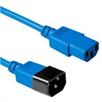 Voedingverleng kabel 3.0 meter C13 - C14 in kleur - Blauw
