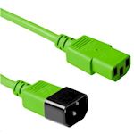 Voedingverleng kabel 3.0 meter C13 - C14 in kleur - Groen
