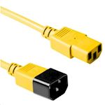 Voedingverleng kabel 0.6 meter C13 - C14 in kleur - Geel