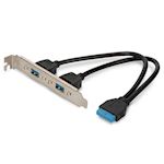 USB 3.0 Slot Bracket cable, 2x type A-2x10pin IDC, F/F,0.25m