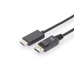 DisplayPort verloopkabel, DP > HDMI  M/M, 1.0m,  DP 1.2/HDMI 2.0