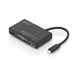 USB Type-C Multipoort adapter 4 in1 A/V, DP+HDMI+DVI+VGA, Ultra HD