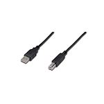Kabel USB A male > USB B male 0.5 meter - Zwart