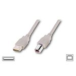 Kabel USB A male > USB B male 1 meter - Grijs